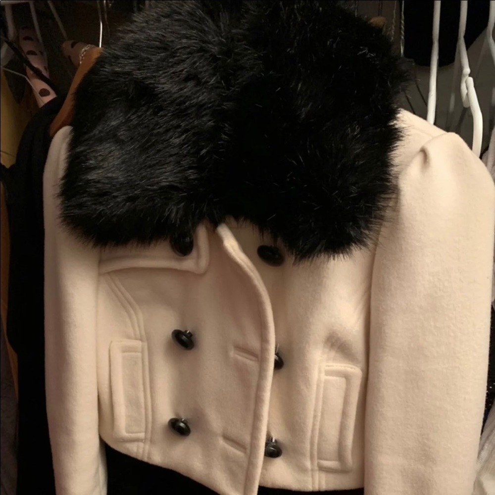 Cropped fur coat
